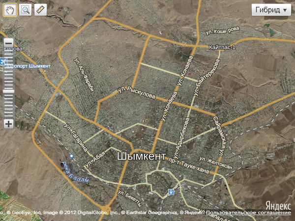 Online карта Шымкента от Яндекса